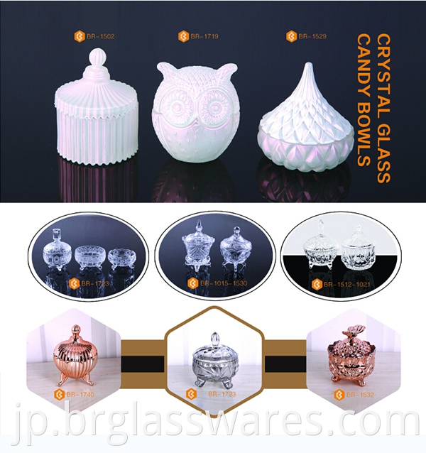 Similar shape glass candle jars